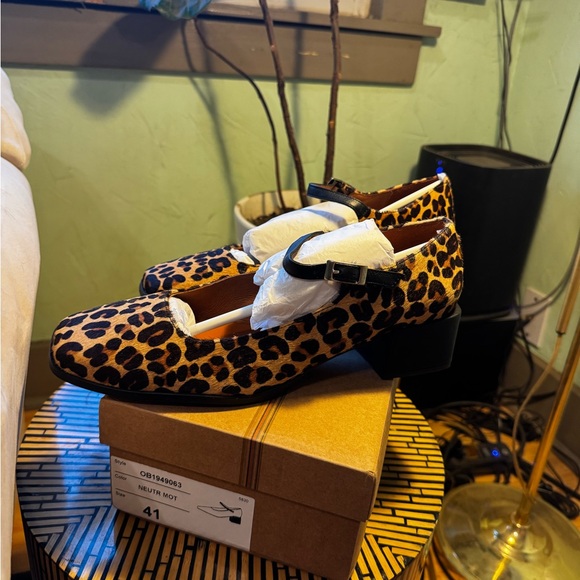 Gorgeous Anthropologie/Mauve Mary Jane Block Heels❤️ NIB EU 41 10/10.5 Leopard - Picture 4 of 7